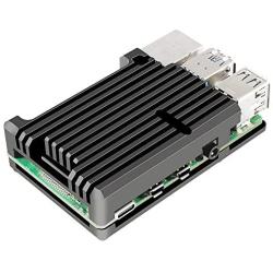 DORHEA for Raspberry Pi 4 B Heavy Metal Case, Aluminum Alloy Case with Passive Cooling Fast Kit Armor Case for Raspberry Pi 4 B (Black)