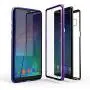 Jonwelsy Magnetic Adsorption Case for Samsung Galaxy S10, 360 Degree Front and Back Clear Tempered Glass Flip Cover, Metal Bumper Frame for Samsung Galaxy S10 (Gold)
