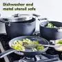 GreenPan Levels Stackable Hard Anodized Ceramic Nonstick, Cookware Pots and Pans Set, 11 Piece, Black