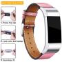 Hotodeal Replacement Leather Band Compatible for Charge 2, Classic Genuine Leather Wristband Metal Connector Watch Bands, Fitness Strap Women Men Small Large