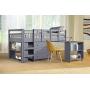 Naomi Home Low Study Loft Bed Gray/Twin