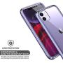 SURITCH Clear Case for iPhone 11, [Built in Screen Protector][9H Tempered Glass Back][Metallic Electroplated Edges] Shockproof Hard Full Body Protection Silicone Bumper Case for iPhone 11 6.1''(Purple)