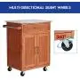 Giantex Wood Kitchen Trolley Cart Rolling Kitchen Island Cart with Stainless Steel Top Storage Cabinet Drawer and Towel Rack Giantex Wood Kitchen Trolley Cart Rolling Kitchen Island Cart with Stainless Steel Top Storage Cabinet Drawer and Towel Rack