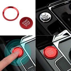 LECART 2Pcs Red Car Engine Start Stop Push Button Cover Trim Stickers Engine Start Stop Button Scratch Protector Metal Decal Sticker for VW CC Passat B8 Jetta 2017 2018 2019 （not fit Before 2017）