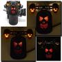 Set Skull Style Integrated Tail Light + Turn Signal Lamp + 4X 3D Metal Sticker Compatible with Honda Kawasaki Suzuki Yamaha 10mm mounting