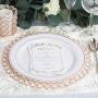 Efavormart 14'' Rose Gold Wired Metal Charger Plate With 118 Acrylic Crystal Beads For Weddings Events