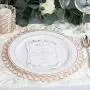 Efavormart 14'' Rose Gold Wired Metal Charger Plate With 118 Acrylic Crystal Beads For Weddings Events Efavormart 14'' Rose Gold Wired Metal Charger Plate With 118 Acrylic Crystal Beads For Weddings Events