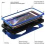 Feitenn OnePlus 6T Case, 6T Phone Case, Armor Aluminum Alloy Metal Cover Heavy Duty Soft Rubber Shockproof Protective Military Bumper Outdoor OnePlus 6T for Men with Tempered Glass - Blue