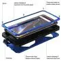 Feitenn OnePlus 6T Case, 6T Phone Case, Armor Aluminum Alloy Metal Cover Heavy Duty Soft Rubber Shockproof Protective Military Bumper Outdoor OnePlus 6T for Men with Tempered Glass - Blue