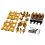 lahomia Metal Upgrade Parts Fits for Wltoys 144001 1/14 - Shock Absorbers & Front Rear Steering Arm & C Carrier - Golden