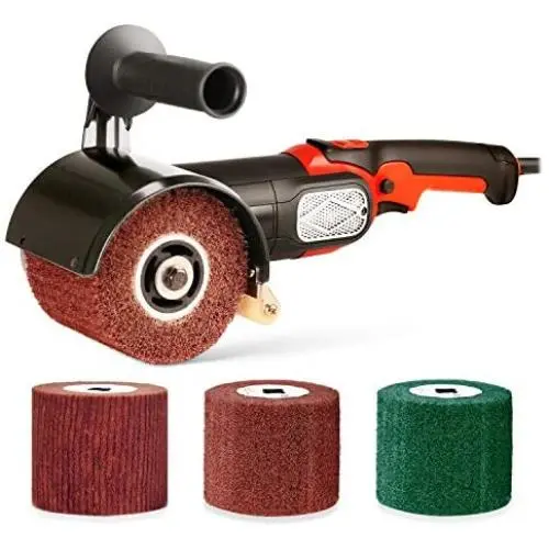 Burnishing Polishing Machine, ZFE 1200W 110V Burnishing Polishing Machine Polisher/Sander Set with 4PCS Non-woven Burnishing Wheels (80# 120# 240# 360#) for Metal and Stainless Steel Polishing Burnishing Polishing Machine, ZFE 1200W 110V Burnishing Polishing Machine Polisher/Sander Set with 4PCS Non-woven Burnishing Wheels (80# 120# 240# 360#) for Metal and Stainless Steel Polishing