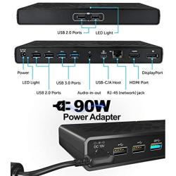 MediaGear Dual Display USB C Docking Station w/ 70W Power Delivery. Ports: HDMI, DisplayPort, 6X USB, Gigabit Ethernet, Audio/Mic for Mac & Windows OS