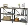 KICODE Rustic Console Table, 55 Inch Sofa Table with Storage Shelf, Industrial Hallway Table, 3 Shelf Open Bookshelf (Dark Gray Oak) KICODE Rustic Console Table, 55 Inch Sofa Table with Storage Shelf, Industrial Hallway Table, 3 Shelf Open Bookshelf (Dark Gray Oak)