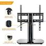 Universal Swivel Table top TV Stand with Mount for 27 30 32 37 40 42 47 50 55 LCD LED Plasma Flat Screens, Height Adjustable TV Base Replacement,Tempered Glass Base,Holds up to 88lbs