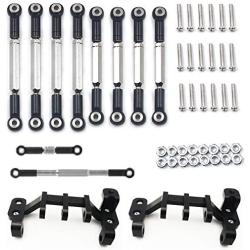 BeesClover RC Car Parts Metal Steering Pull Rod+Metal Upgrade Parts Pull Rod+Base Set Home DIY for W-PL C14 C24 C34 Model RC Car Accessories Truck Kit Black Creative Gift