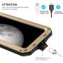 iPhone 11 Pro Max Case, CarterLily Full Body Shockproof Dustproof Waterproof Aluminum Alloy Metal Gorilla Glass Cover Case for Apple iPhone 11 Pro Max 6.5 inch (Gold)