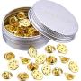 Brass Clutch Badge Insignia Clutches Pin Backs Replacement (Gold, 50 Pieces)