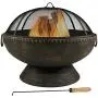 Sunnydaze Outdoor Fire Pit Bowl - 30 Inch Large Round Wood Burning Patio & Backyard Firepit for Outside with Spark Screen, Fireplace Poker, and Metal Grate Sunnydaze Outdoor Fire Pit Bowl - 30 Inch Large Round Wood Burning Patio & Backyard Firepit for Outside with Spark Screen, Fireplace Poker, and Metal Grate