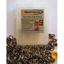 Woodruff Industries 50 Complete Sets Metal Snap (Press Stud) Buttons Rounded Fasteners Sewing Rivet Buttons for Clothing and Leather Snap Closing Fasteners Arts and Crafts Poppers Tool Silver 200 Comp