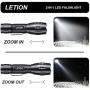 LETION UV Flashlight, LED UV Torch 2 in 1 UV Black Light with 500LM Highlight & 4 Mode & Waterproof for Pet Clothing Food Fungus Detection/Night Fishing/Travel