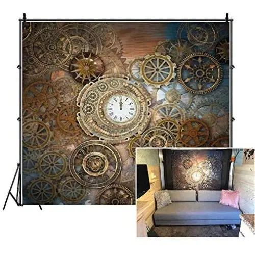 LFEEY 5x5ft Rusty Steampunk Background Vintage Metallic Bronze Clockwork Gears Photo Backdrop Adults Mens Portrait Photography Props Photo Studio Back Drop LFEEY 5x5ft Rusty Steampunk Background Vintage Metallic Bronze Clockwork Gears Photo Backdrop Adults Mens Portrait Photography Props Photo Studio Back Drop