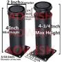 AOWISH 4-Pack Stainless Steel Furniture Legs Furniture Foot Upgraded & Thickened Cabinet Metal Legs 2 Inch Diameter Shelves Sofa Table Kitchen Adjustable Feet with 16 Screws (4 Inch/100 mm, Black)