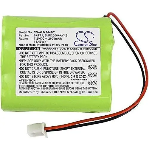 Cameron Sino Battery For 2GIG 228844, Fits 2GIG Go Control panels, Ni-MH 7.20V 2000mAh / 14.40Wh Cameron Sino Battery For 2GIG 228844, Fits 2GIG Go Control panels, Ni-MH 7.20V 2000mAh / 14.40Wh