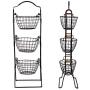 BirdRock Home 3-Tier Wire Basket Stand with Removable Baskets - Kitchen Organizer - Fruit Vegetable Produce Metal Hanging Storage Bin for Pantry Bathroom Kitchen - Free-Standing Display Organizer