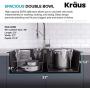 Kraus Quarza Kitchen Sink, 33-Inch Equal Bowls, Black Onyx Granite, KGD-433B model