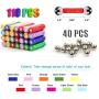 Veatree 150 Pcs Magnetic Building Sticks Blocks Toys, Magnet Educational Toys Magnetic Blocks Sticks Stacking Toys Set for Kids and Adult, Non-Toxic Building Toy 3D Puzzle with Storage Bag