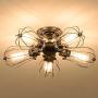 Vintage Ceiling Light Industrial Semi-Flush Mount Ceiling Light Metal Fixtures Painted Finish; Moonkist (with 5 Light) (Silver)