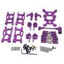 F Fityle Metal Upgrade Part Kits for WLtoys 1/12 124019 1:14 144001 RC Car Truck Front/Rear Swing Arms Steering Group Front/Rear Shock Mounts - Purple