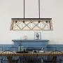Merbotin Farmhouse Kitchen Island Light, 5-Light Distressed White Wood Finish Rustic Dining Table Chandelier Ceiling Light Hanging for Dining Room, Kitchen Island - Grain Brown Wood Finish… Merbotin Farmhouse Kitchen Island Light, 5-Light Distressed White Wood Finish Rustic Dining Table Chandelier Ceiling Light Hanging for Dining Room, Kitchen Island - Grain Brown Wood Finish…