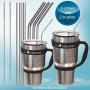 Extra Long Stainless Steel Metal Straws - Fits Yeti, RTIC, SIC, Ozark Trail Tumblers, Set of 6 (6mm, 8mm, 10mm wide) with 6 Soft Silicon Tips & 2 Free Cleaning Brushes (Silver)