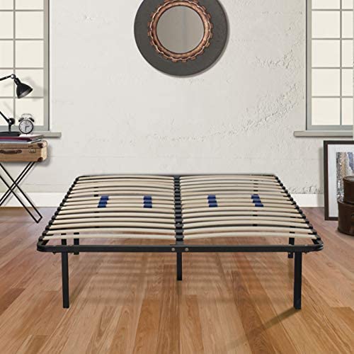 Boyd Sleep Finnish Platform Bed Frame/Metal Mattress Foundation with Adjustable Hardwood Slats, Black, Queen