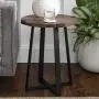 Walker Edison Anastasia Modern Metal Wrap X Base Accent Table, 18 Inch, Dark Walnut Walker Edison Anastasia Modern Metal Wrap X Base Accent Table, 18 Inch, Dark Walnut