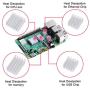 MakerFocus 12pcs Raspberry Pi 4B Heat Sink Set, Raspberry Pi 4B Aluminum Radiator Cooling Kit Cooler for Raspberry Pi 4B(3 Black/3 Silver /3 Green/3 Yellow)
