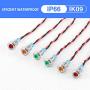 FICBOX 5Pcs 8mm 12V LED Indicator Light Metal Waterproof Signal Lamp Pilot Dash Dashboard Warning Lights for Motorcycle Car Truck Boat