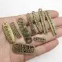 100g Craft Supplies Mixed Letter Words Charms Connector Pendants Beads Charms Pendants for Crafting, Jewelry Findings Making Accessory for DIY Necklace Bracelet (M087)