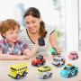 Geyiie Toys Pull Back Vehicles, Car Toy Play Set, 8 Packs, Friction Powered Die-cast Cars Trucks Playset for Boys Girls Toddler Kids Indoor Outdoor Gifts Party Favors