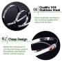 Keadic 30Pcs 5.9 Inches 304 Stainless Steel Zip Ties Exhaust Wrap Coated Locking, Metal Cable Zip Ties for Computer Wire Harness, Automotive Parts and more