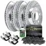 Fit 2014-2015 Mazda 6 HartBrakes Full Kit Drill/Slot Brake Rotors Kit+Ceramic Pads