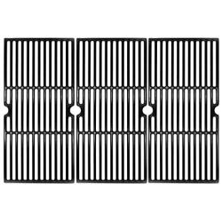 Hongso 19 1/16 Inch Porcelain Coated Cast Iron Cooking Grate Grid Grill Replacement for Brinkmann 810-1750-S, 810-1751-S, 810-3551-0 Gas Grill Models, BBQ Grill Grates, Set of 3 (PCB006)