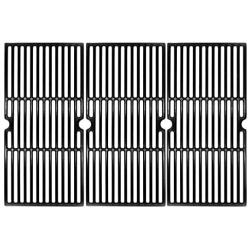 Hongso 19 1/16 Inch Porcelain Coated Cast Iron Cooking Grate Grid Grill Replacement for Brinkmann 810-1750-S, 810-1751-S, 810-3551-0 Gas Grill Models, BBQ Grill Grates, Set of 3 (PCB006)