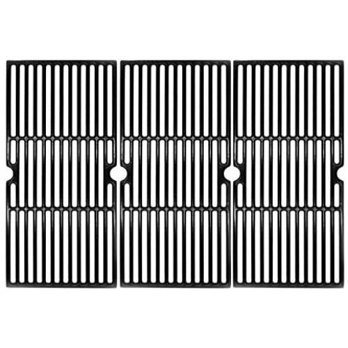 Hongso 19 1/16 Inch Porcelain Coated Cast Iron Cooking Grate Grid Grill Replacement for Brinkmann 810-1750-S, 810-1751-S, 810-3551-0 Gas Grill Models, BBQ Grill Grates, Set of 3 (PCB006)
