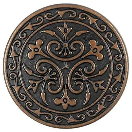 Bezelry 12 Pieces Celtic Flowers Metal Shank Buttons. 23mm (7/8 inch) (Antique Copper)