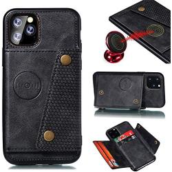 Herbose Case Compatible with iPhone 12-iPhone Pro Cover with Full Armor Wallet |iPhone Case for Card Holder | Metal and Leather Back - Magnetic Car Mount and Kick Stand (6.1 inch)