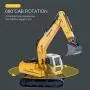 DOUBLE E Remote Control Truck RC Excavator Toy 17 Channel 3 in 1 Claw Drill Metal Shovel Real Hydraulic Electric RC Construction Vehicle with Working Lights