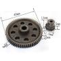 JFtech 11184 & 11119 Differential Steel Metal Main Gear 64T & Motor Gear 17T Combo for RC HSP 1/10 Car Truck