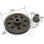 JFtech 11184 & 11119 Differential Steel Metal Main Gear 64T & Motor Gear 17T Combo for RC HSP 1/10 Car Truck